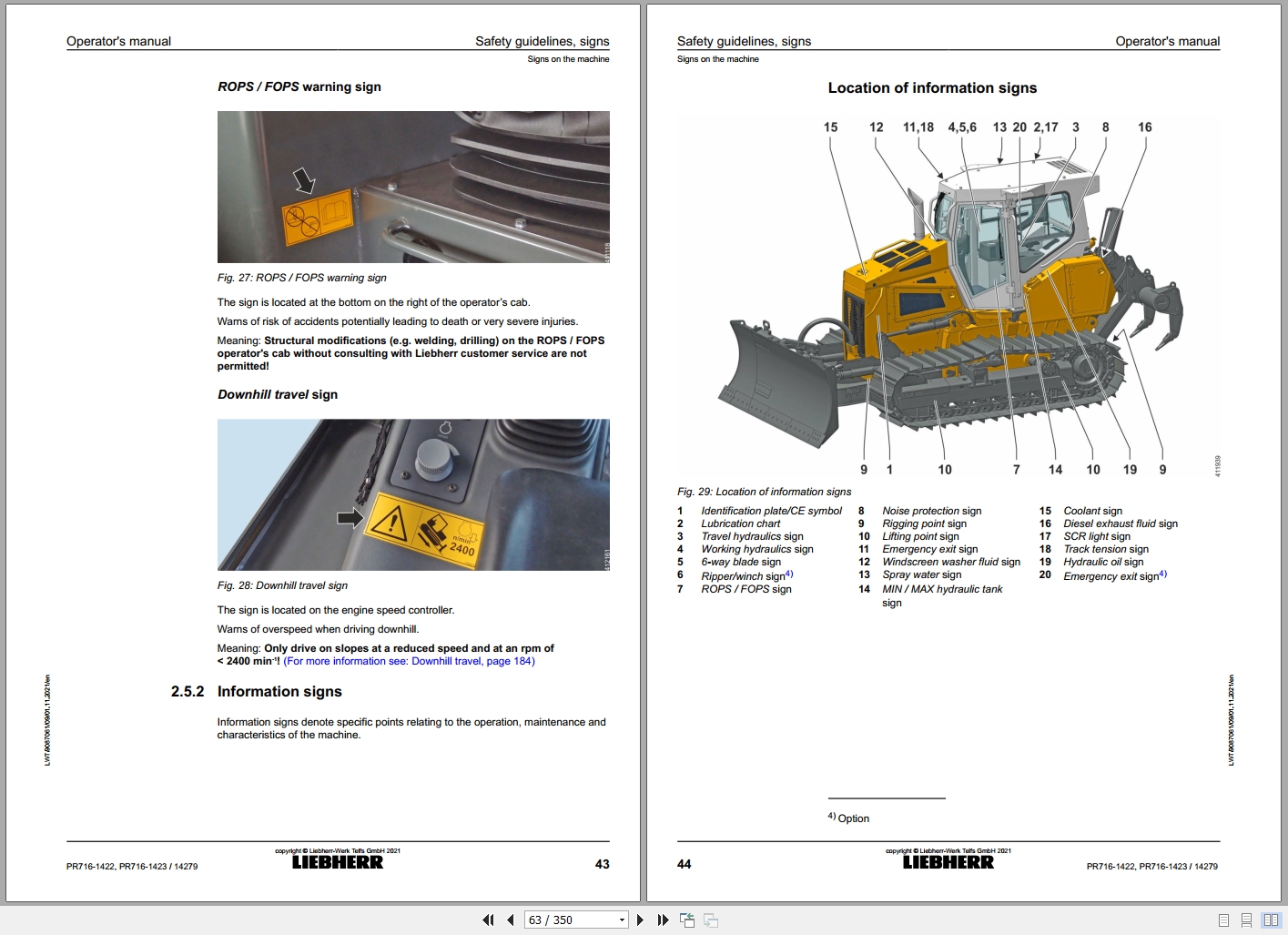 Liebherr Crawler Dozer PR 716 Operators Manual 9087061 2021 (2)