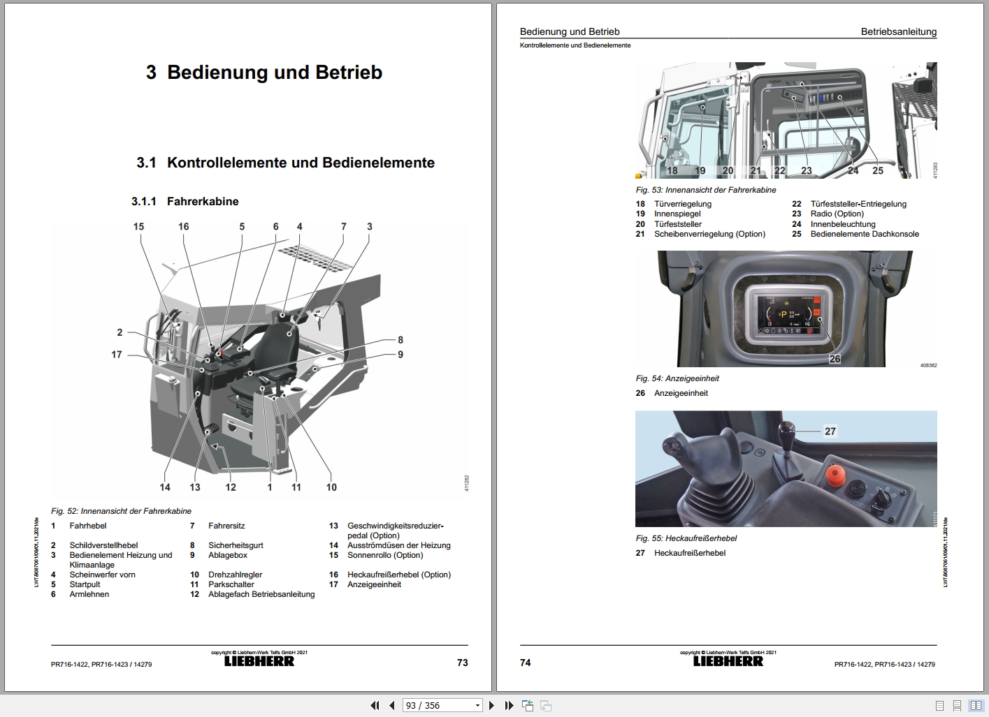 Liebherr Crawler Dozer PR 716 Operators Manual 9087061 2021 DE (2)