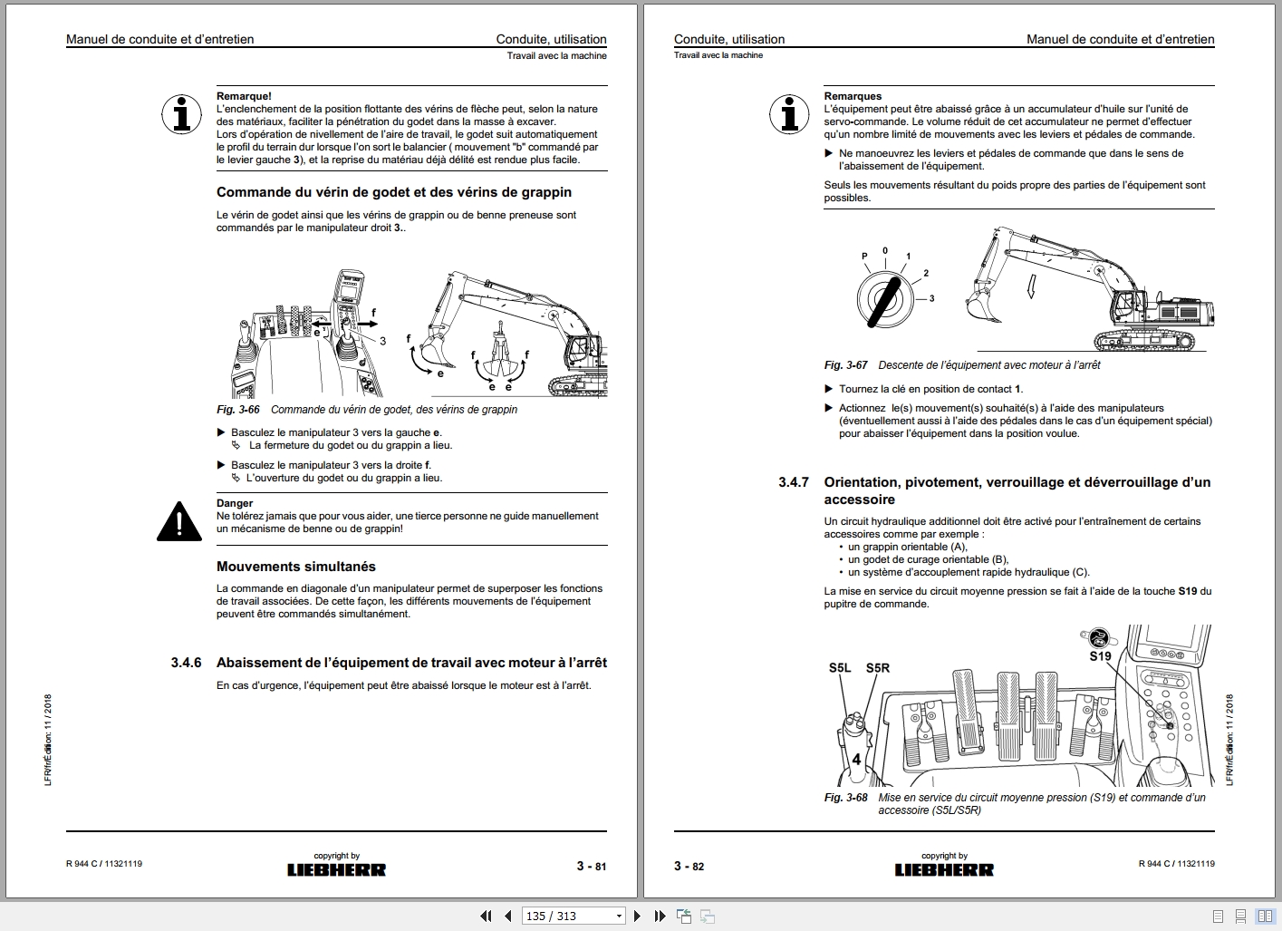 Liebherr Hydraulic Excavator R 944 C Operating Manual 11321119 FR (2)
