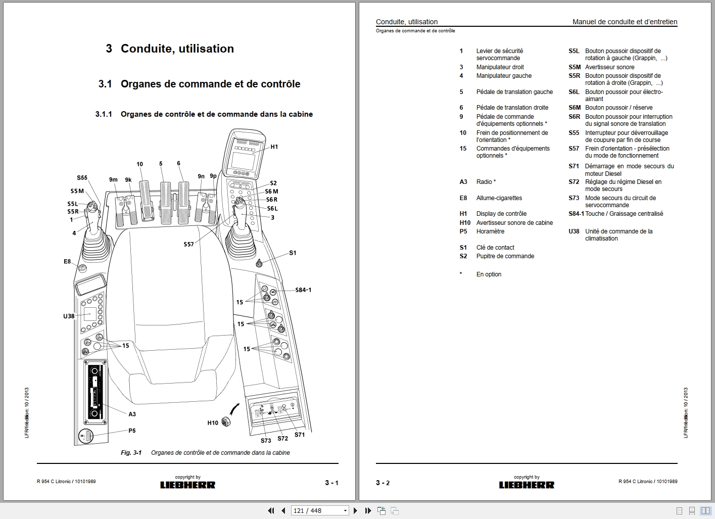Liebherr Hydraulic Excavator R 954 C Litronic Operating Manual 10101987 FR (2)