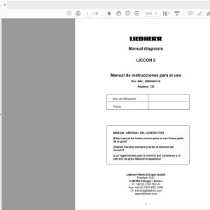 Liebherr LICCON 2 Diagnostics Operating Instructions DE 99904 05 10 (1)