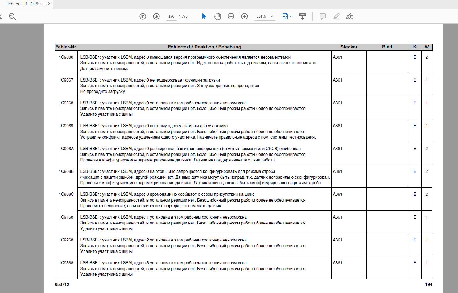 Liebherr LRT 1090 2.1 053712 LICCON Error Code Manual RU (3)