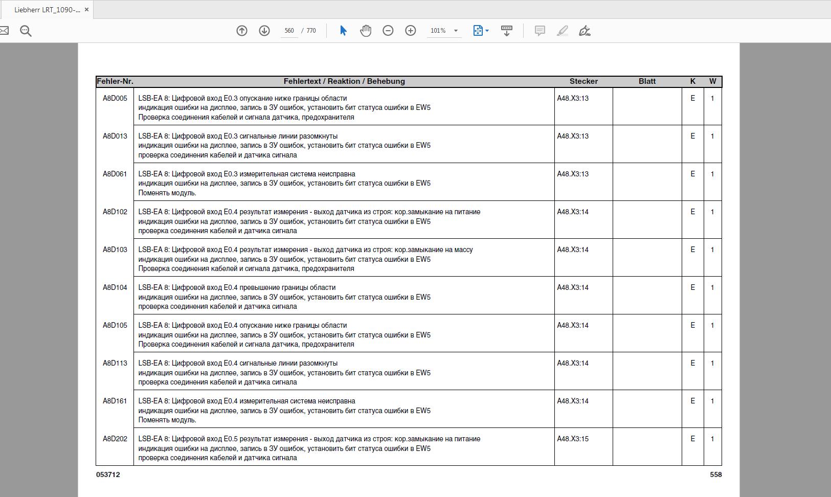 Liebherr LRT 1090 2.1 053712 LICCON Error Code Manual RU (4)