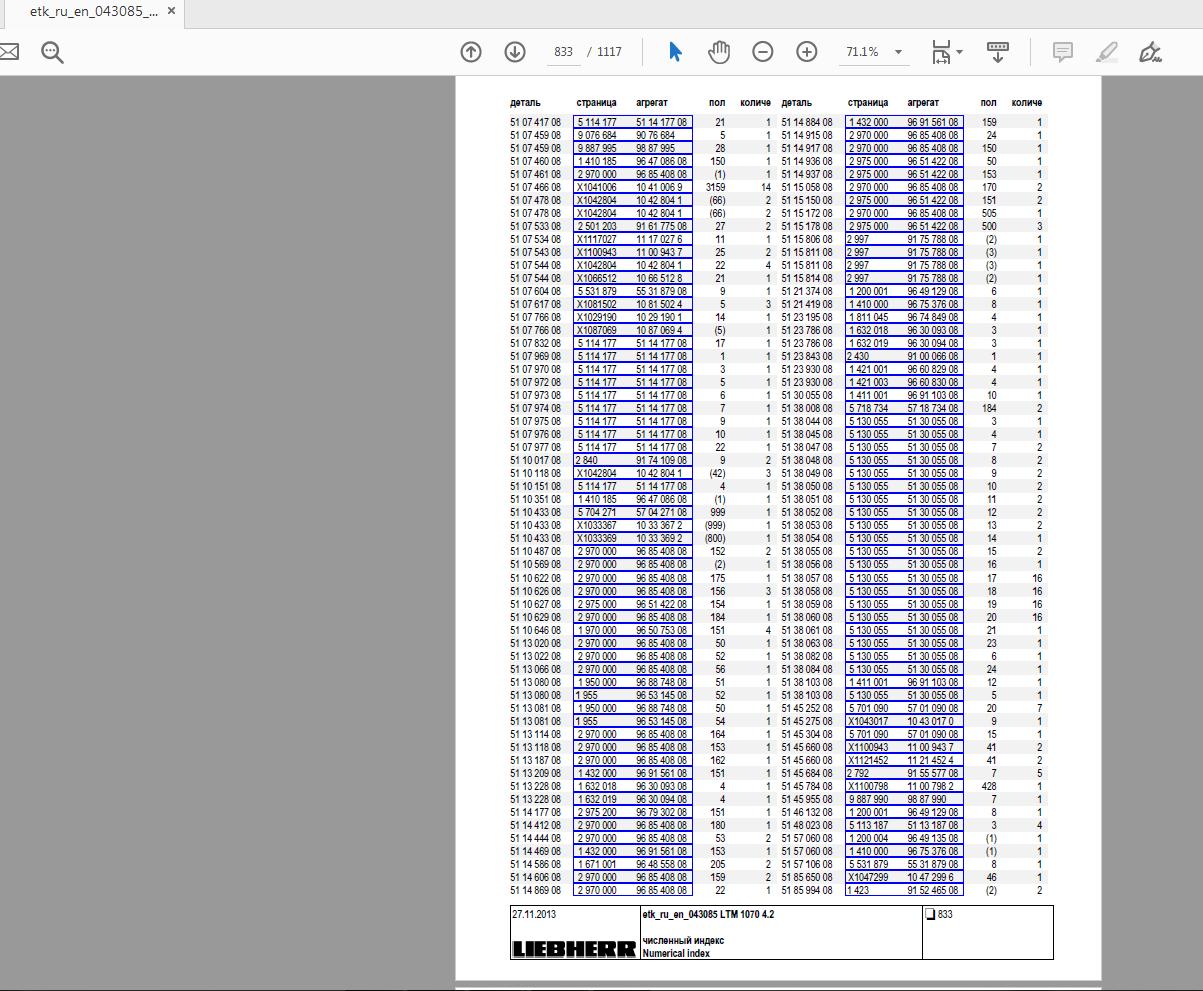 Liebherr LTM 1070 4.2 043085 Spare Parts Catalogue RU (1)