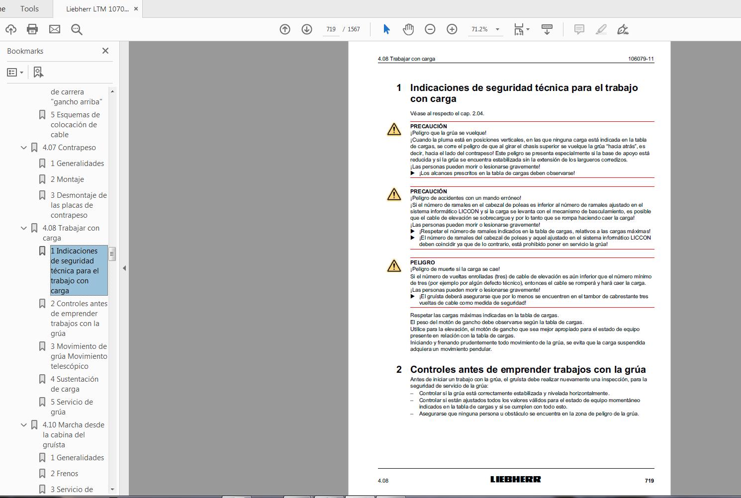 Liebherr LTM 1070 4.2 18905 04 10 Operating instructions Crane ES (3)