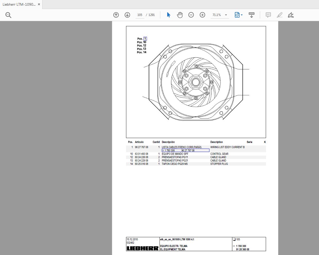 Liebherr LTM 1090 4 1 Spare Part Catalog EN ES RU 061909 (2)