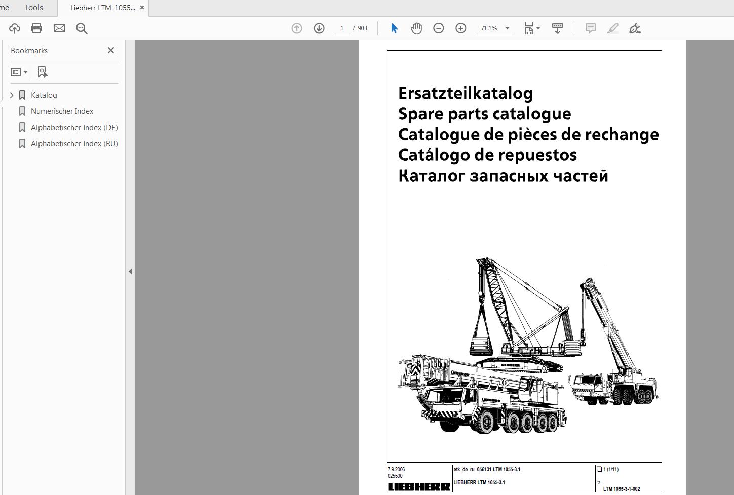 Liebherr LTM 1055 3 1 Spare Part Catalog DE RU 056131 (1)