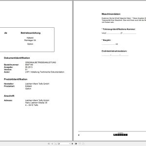 Liebherr Pipelayer RL 54 Cold Kit Operating Instructions 9087146 DE (1)