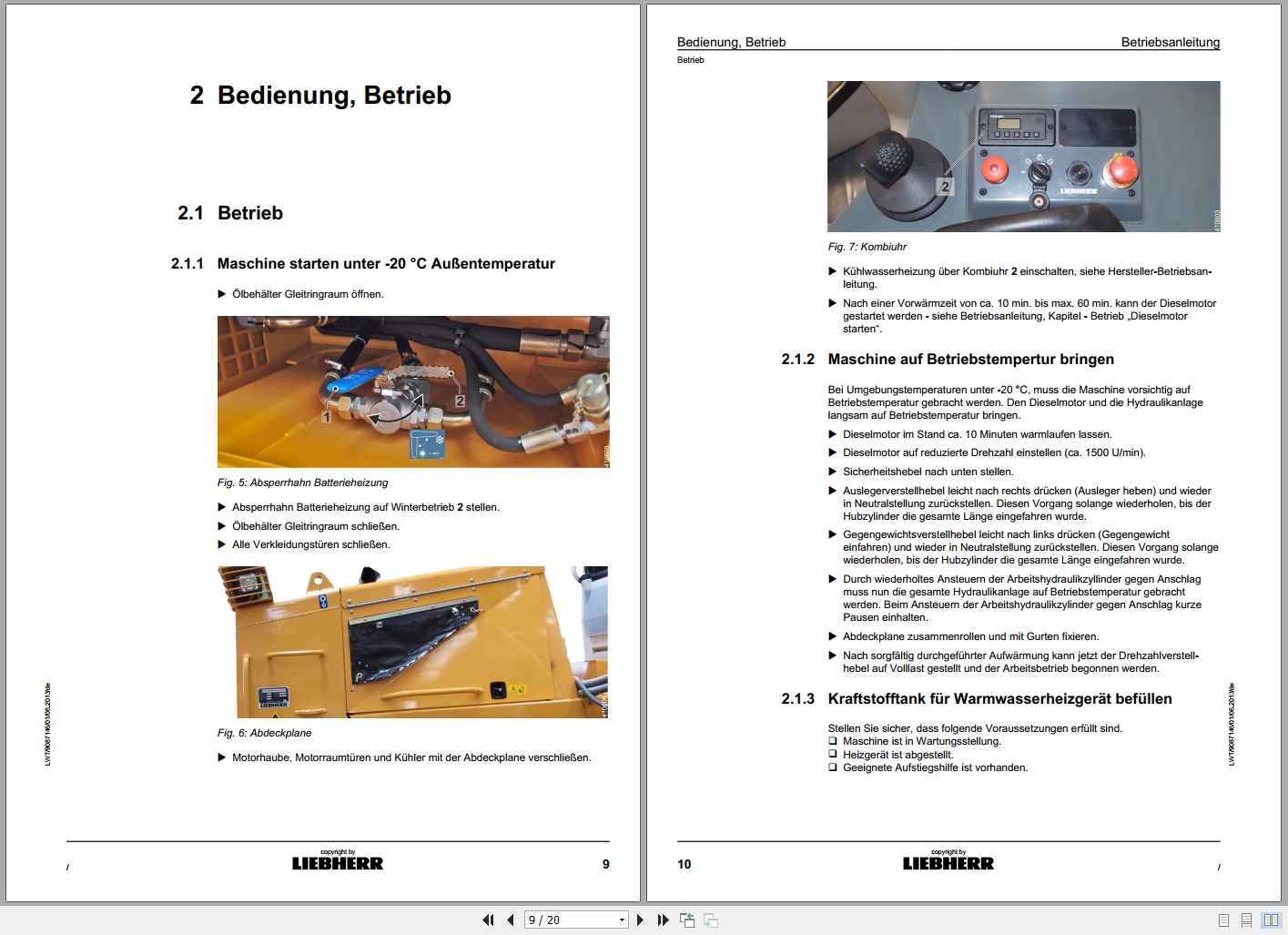 Liebherr Pipelayer RL 54 Cold Kit Operating Instructions 9087146 DE (2)