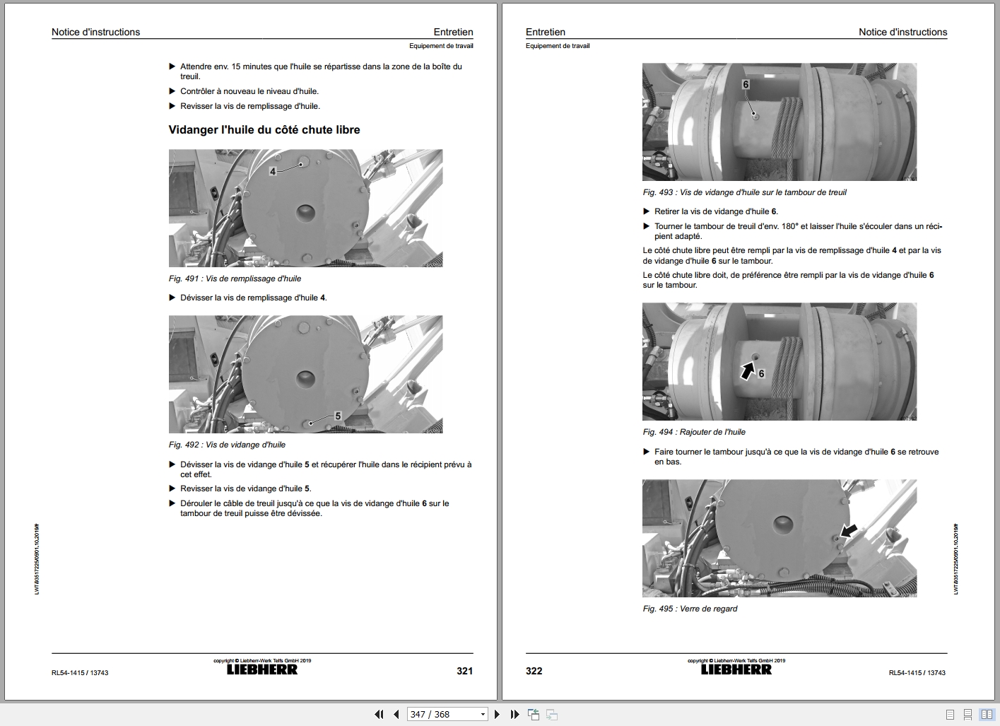 Liebherr Pipelayer RL 54 Operating Instructions 93517225 FR (2)