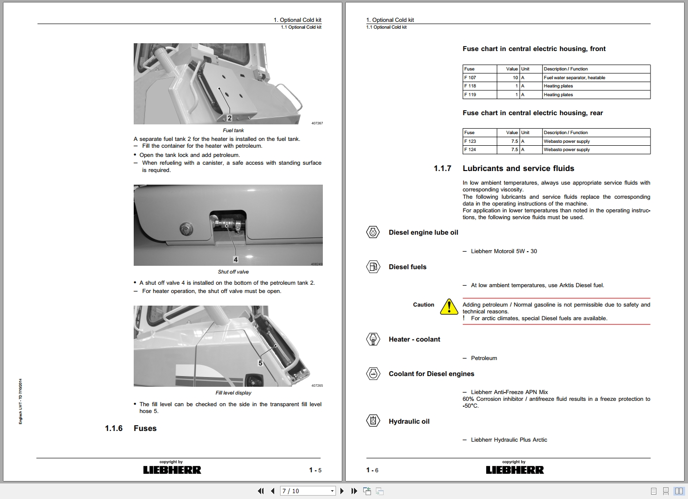 Liebherr Pipelayer RL 64 Cold Kit Operating Instructions 9087257 (2)