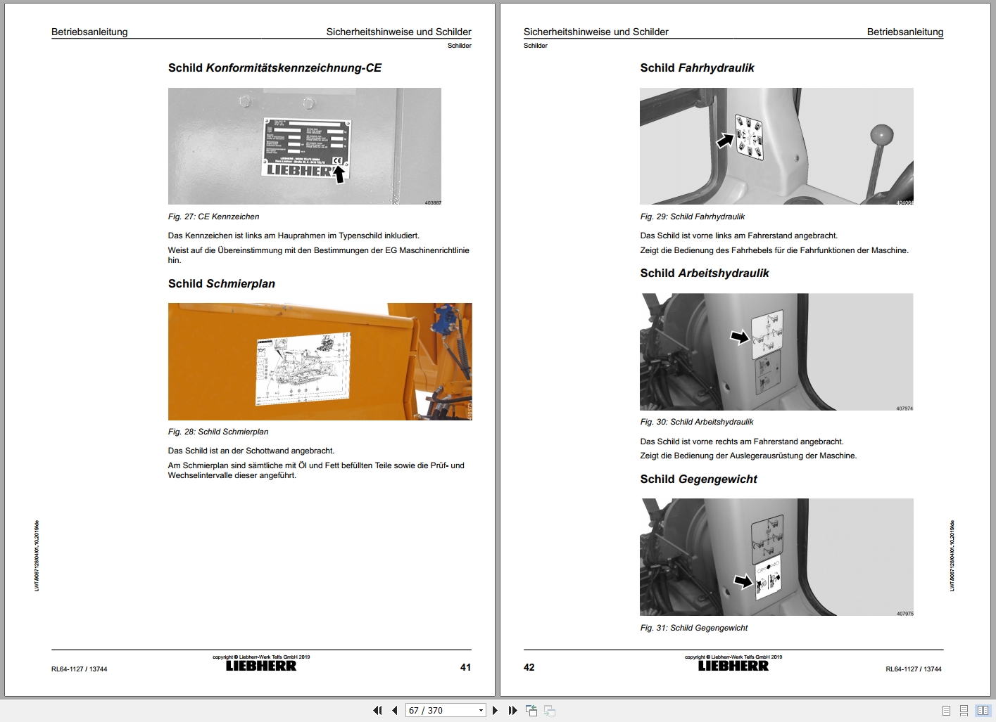 Liebherr Pipelayer RL 64 Operating Instructions 9087128 DE (2)
