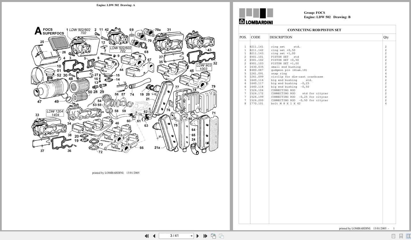 Lombardini Engine LDW 502 Parts Catalog 2005 (2)