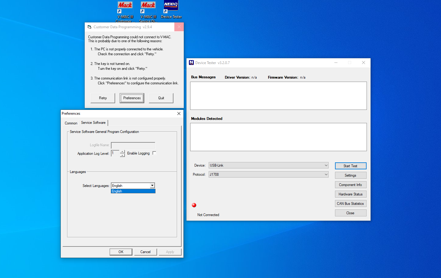 MACK V MAC III Customer Data Programming Service Diagnostics 2.09.0004 3