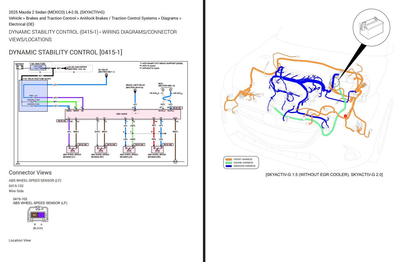 Mazda 2 Sedan L4 2.0L 2025 Electrical Wiring Diagram (2)