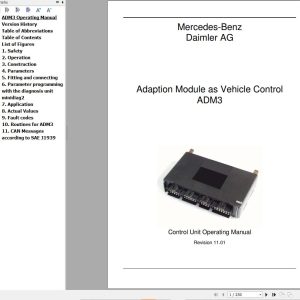 Mercedes Benz Daimler AG Adaption Module as Vehicle Control ADM3 Operating Manual (1)