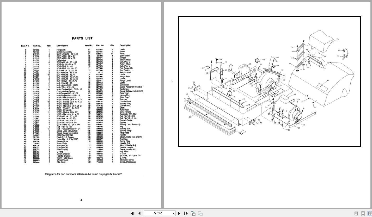 Minuteman 724 Carpet Vacuum MC827824 Operation Service Parts Care 987837 2002 (3)