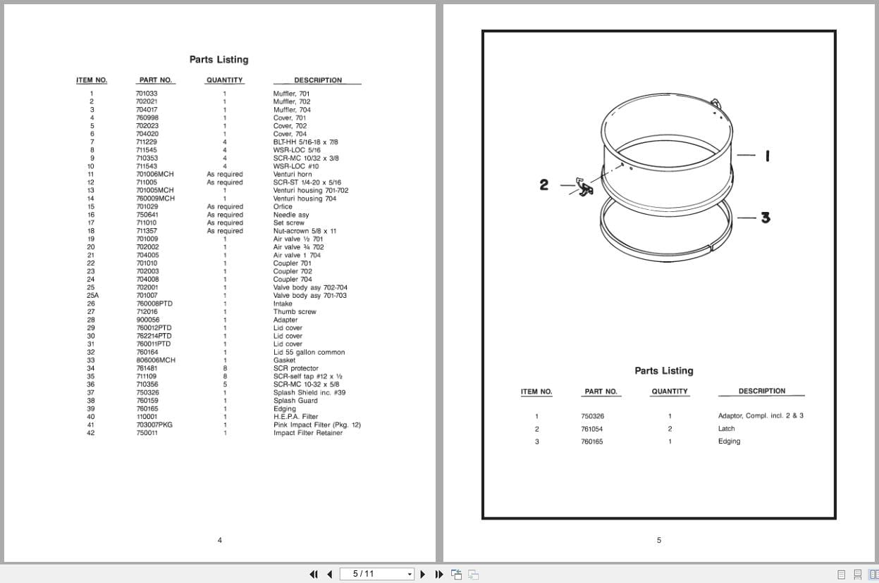 Minuteman Air Operated HEPA Filter Vacuum C87155 C87255 Operation Service Parts 987881 (2)