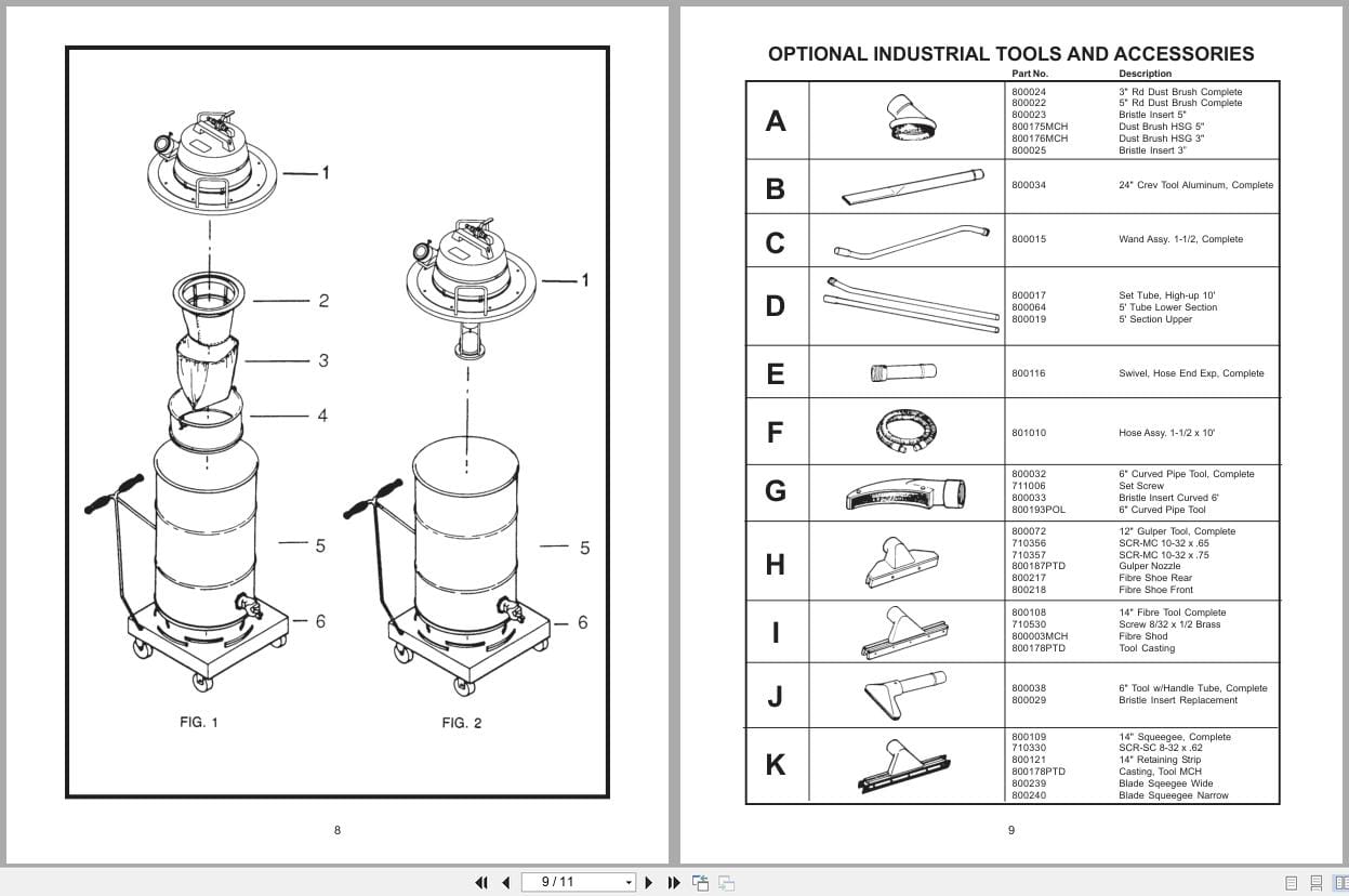 Minuteman Air Operated Vacuum 705 Series Operation Service Parts Care (3)