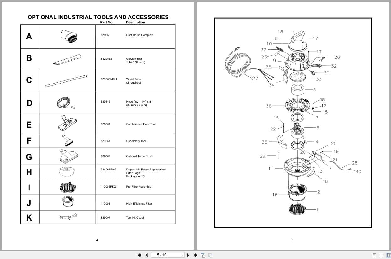 Minuteman Allergy Vacuum C82904 04 To C82906 04 Operation Service Parts 987625 2002 (2)