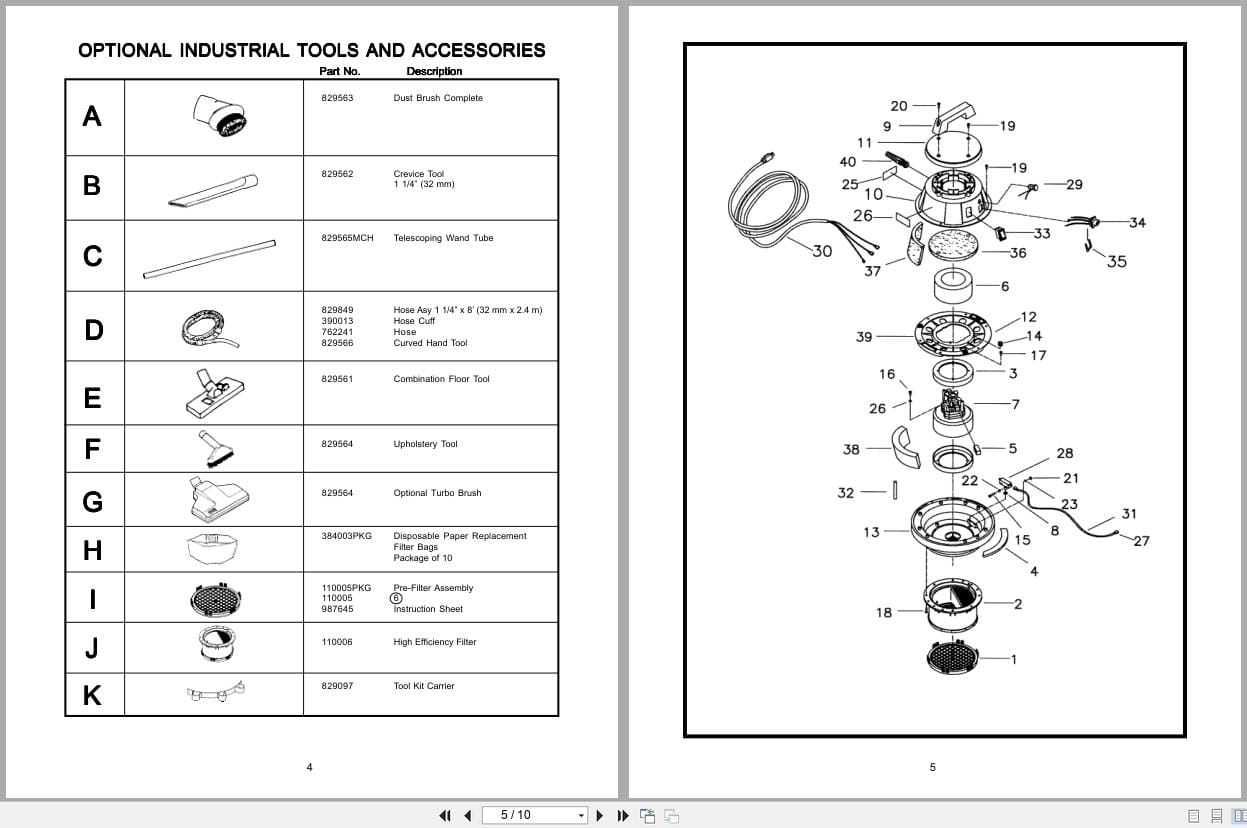 Minuteman Allergy Vacuum C82904 04 To C82906 04 Operation Service Parts 987625 2005 (3)