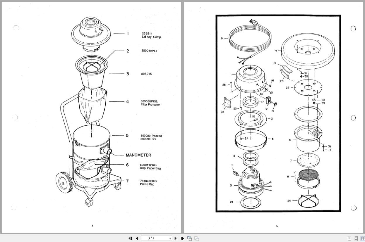 Minuteman Asbestos Vacuum C26015 01 C26015 03 Operation Service Parts Care (2)