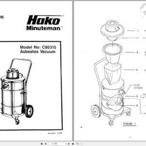 Minuteman Asbestos Vacuum C80315 Operation Service Parts (1)