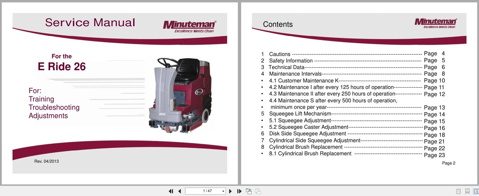 Minuteman Automatic Scrubbers E Ride 26 Service Manual 2013 (1)