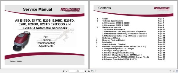 Minuteman Automatic Scrubbers E17Bd To E26Eco Service Manual 2022 (1)