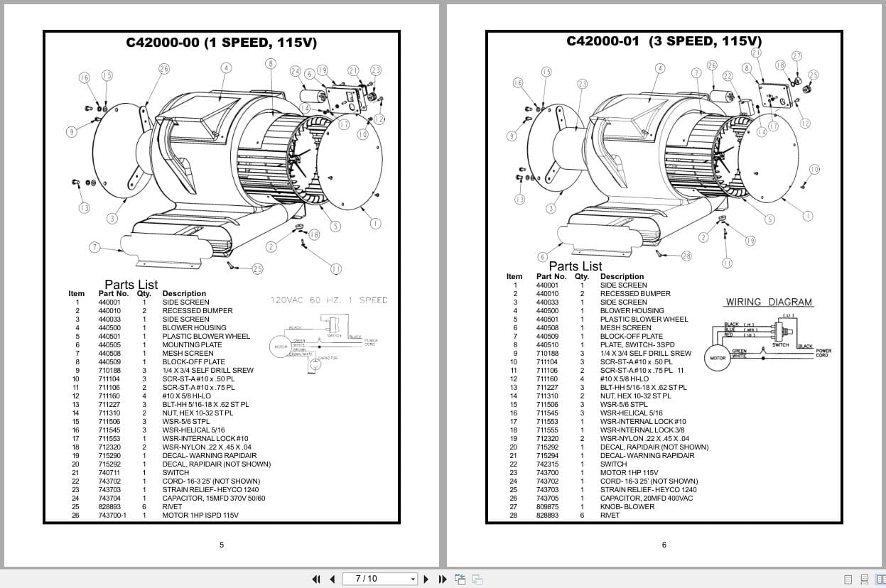 Minuteman Blower C42000 00 C42000 01 C42000 02 Operation Service Parts Care 999229 2002 (2)