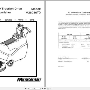 Minuteman Burnisher Lumina 20 Operation Service Parts Manual (1)