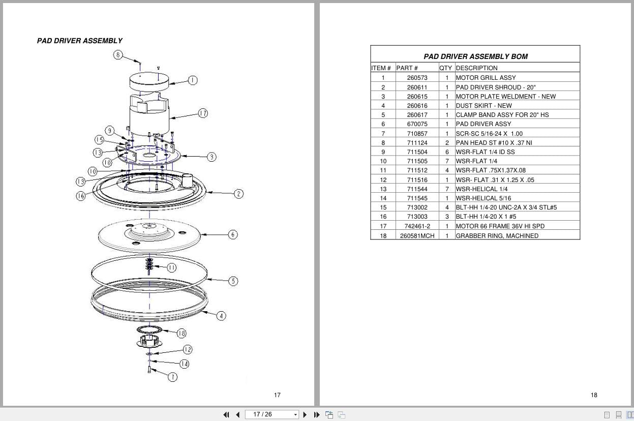 Minuteman Burnisher Lumina 20 Operation Service Parts Manual (3)