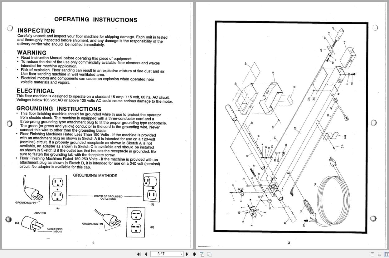Minuteman Burnisher M20400 Operation Service Parts Care (2)