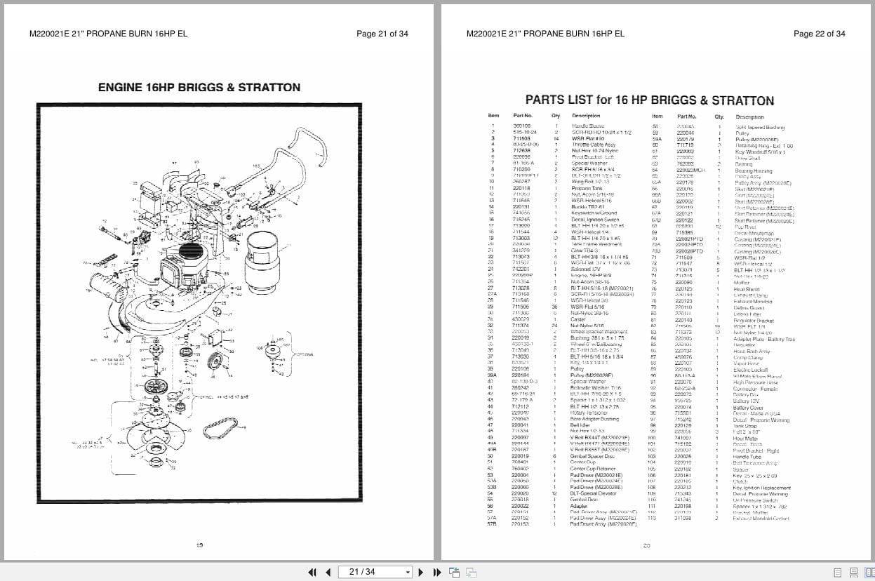 Minuteman Burnisher M220021 To M220028N20 Operation Service Parts Manual (2)