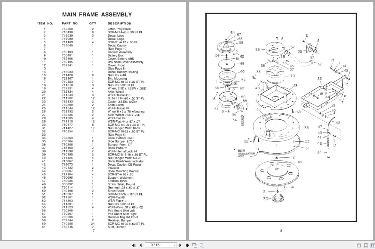 Minuteman Burnisher M26000 00 M26000 01 Operation Service Parts Manual 986711 (3)