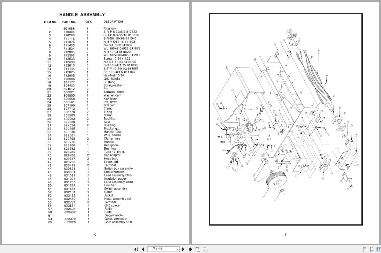 Minuteman Carpet Extractor 829601 115V 831700 240V Operation Service Parts Care 985601 (3)