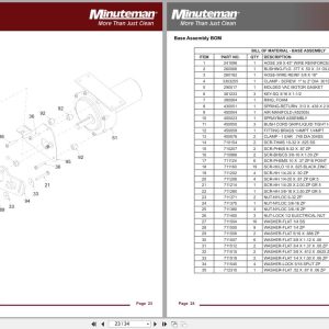 Minuteman Carpet Extractor Ambassador 20 C8420 115 C8420 240 Service Operation Parts (3)