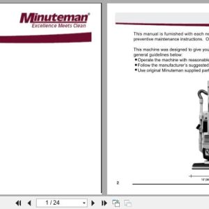 Minuteman Carpet Extractor V14 V17 Pro Plus V14115PP V17115PP User Manual (1)