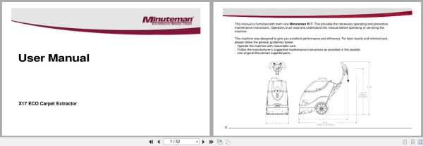 Minuteman Carpet Extractor X17 Eco User Manual (1)