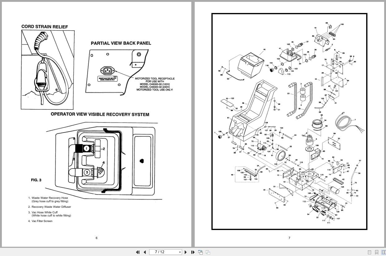 Minuteman Carpet Scrubber Ambassador Junior C45014 01 Operation Service Parts 985808 2004 (2)