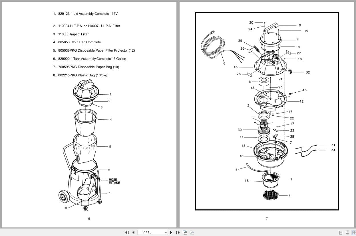 Minuteman Critical Filter Vacuum C82940 00 Operation Service Parts 987209 2 2002 (2)