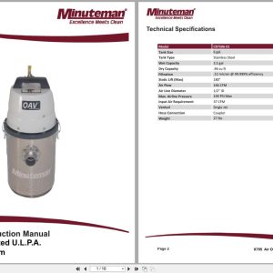 Minuteman Critical Filter X705 C87506 01 Parts Instruction Manual 988724 2017 (1)