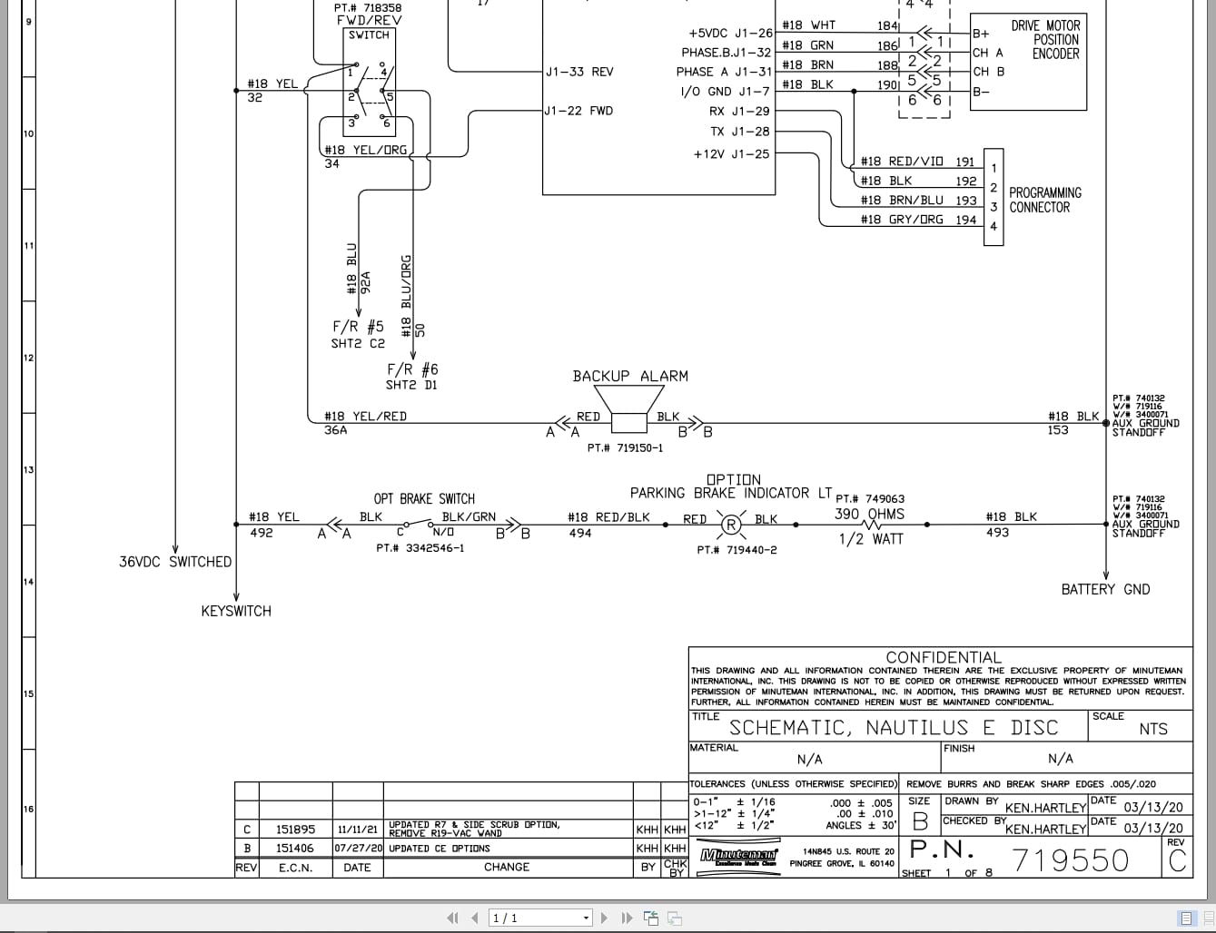Minuteman Disc Sweeper Nautilus E Electrical Schematic 719550 2021 (2)