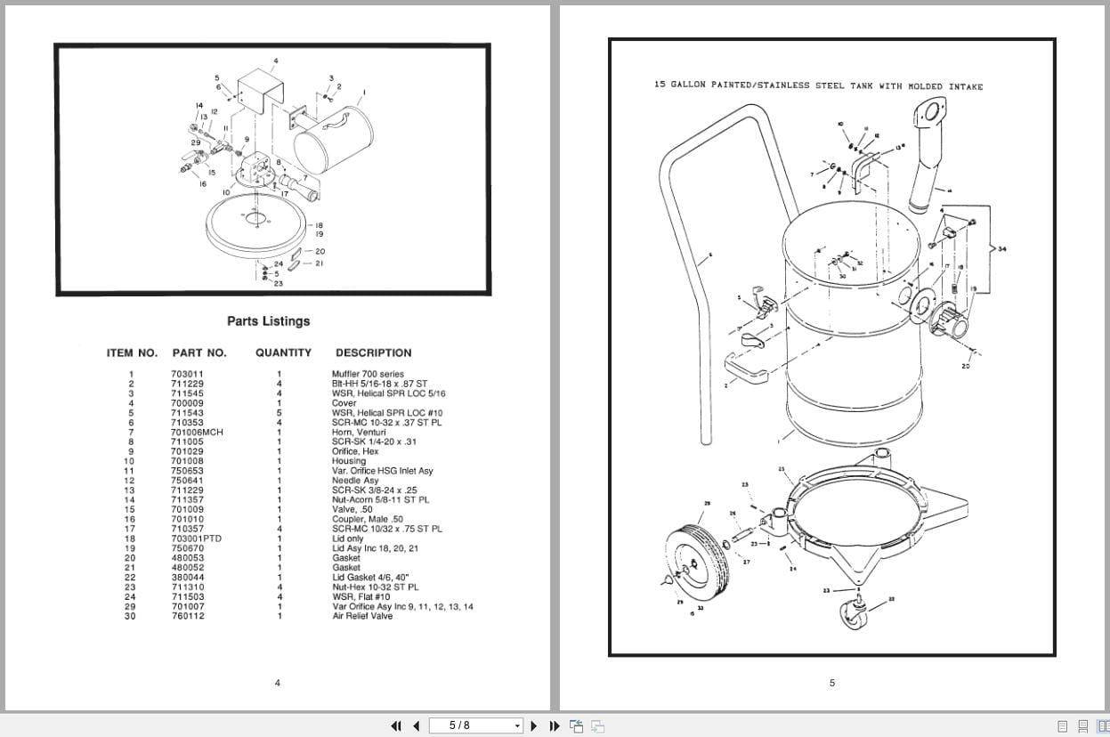 Minuteman Filter Vacuum C807015 01 To C807015 06 Operation Service Parts 987808 2002 (3)