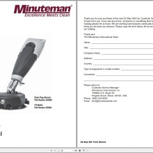 Minuteman Floor Machines EZ Mop 360 User Parts Manual (1)