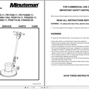 Minuteman Floor Machines FR17115 11 To F420220 2S Operation Service Parts Care 988344 2018 (1)