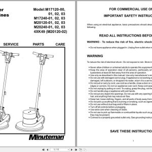 Minuteman Floor Machines M20120 M17120 Operation Service Parts (1)