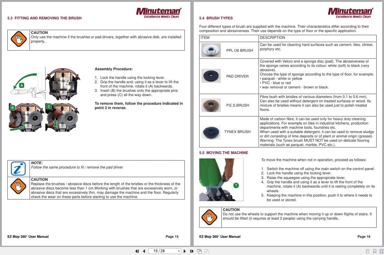Minuteman Floor Scrubber EZ Mop 360 User Manual 988765UM 2018 (2)