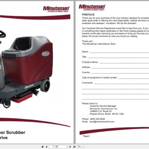 Minuteman Floor Scrubber Orbital Brush Drive Max Ride 28 Parts Manual 988764 2019 (1)