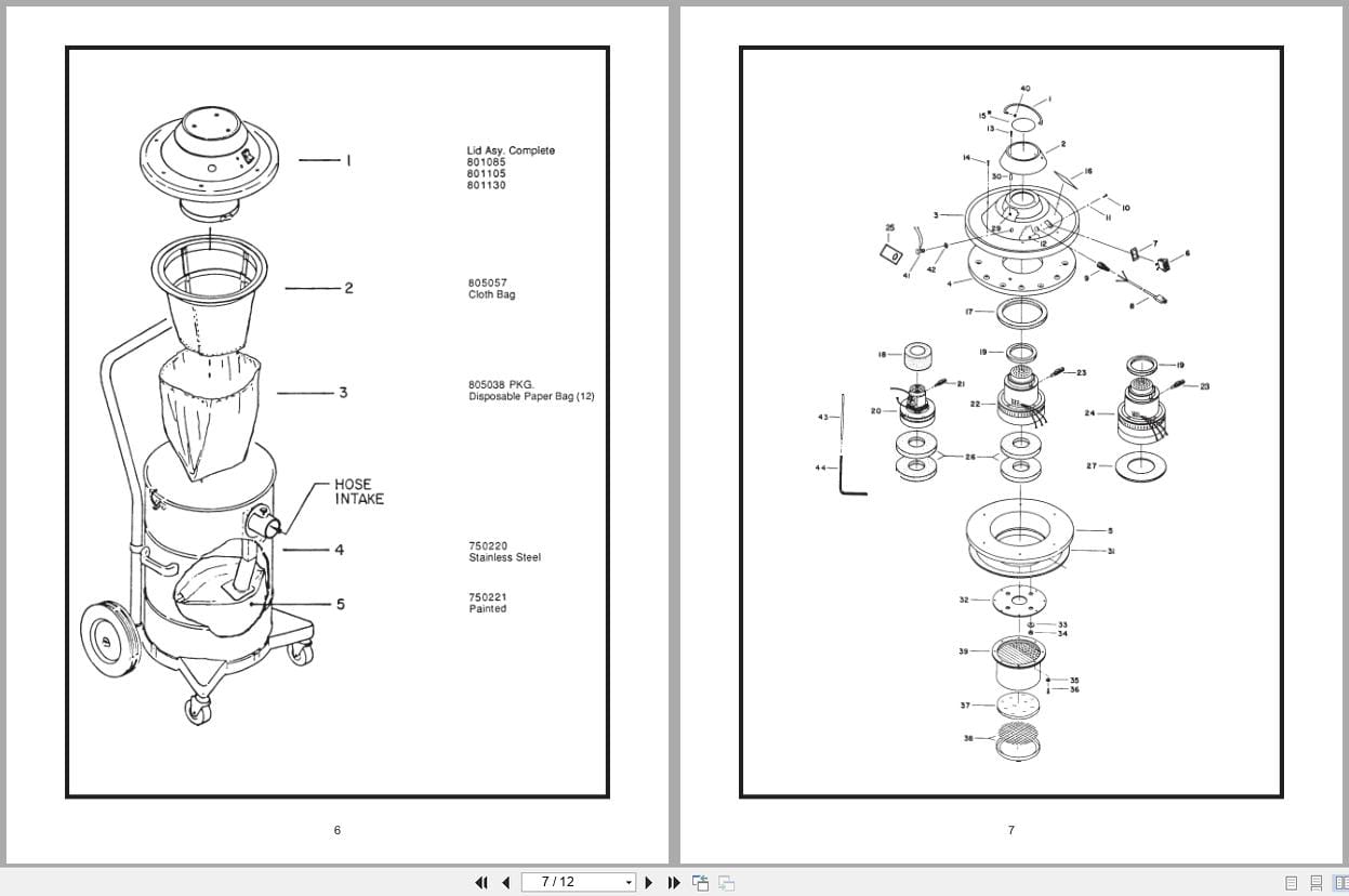 Minuteman HEPA Vacuum C83985 C83905 C83930 Operation Service Parts Care 987850 (2)